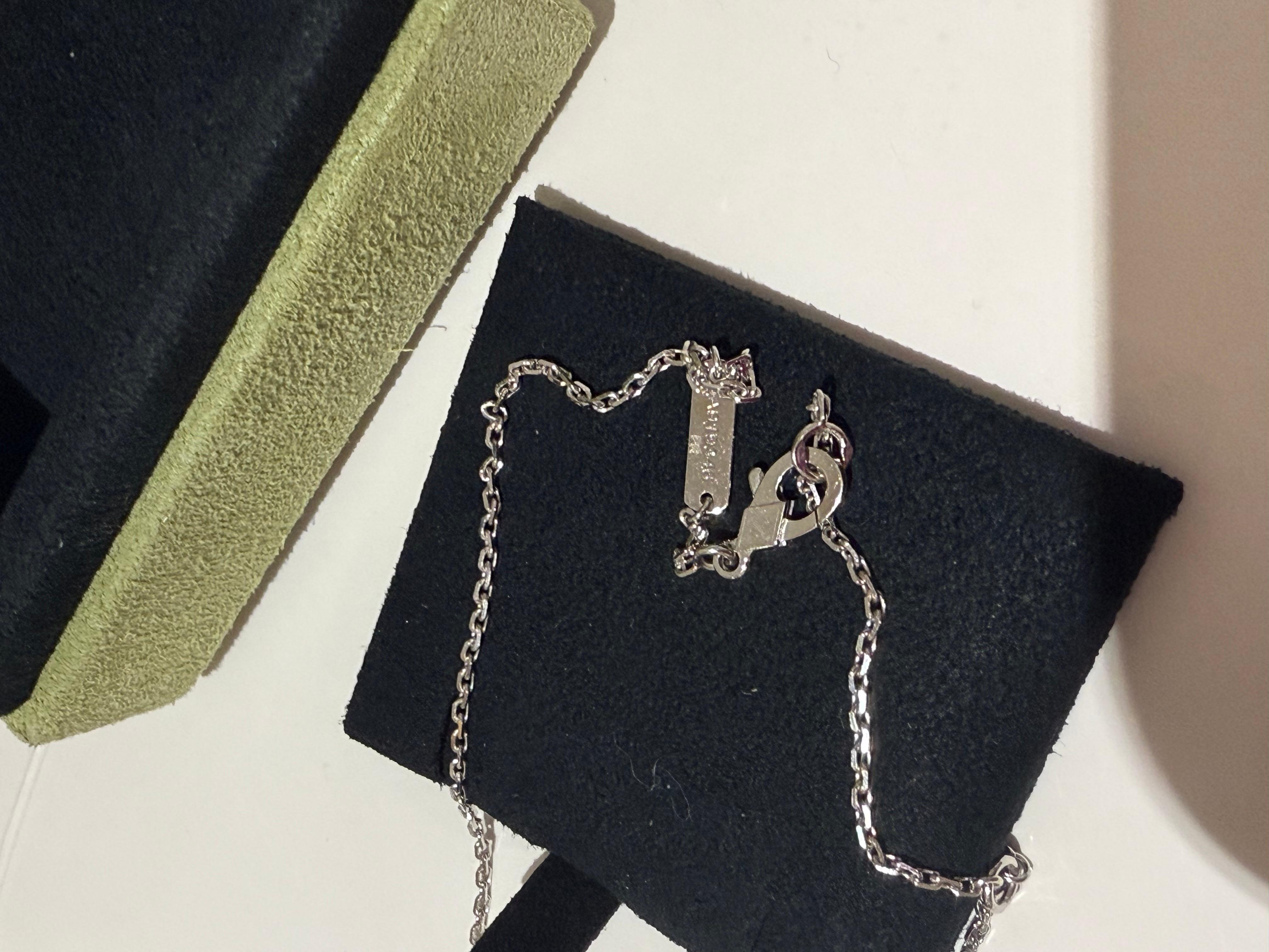 Brilliant Cut Van Cleef and Arpels White Gold Guilloche Diamond holiday pendant 2020 For Sale