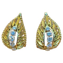 Van Cleef and Arpels Yellow Gold and Diamond Earrings