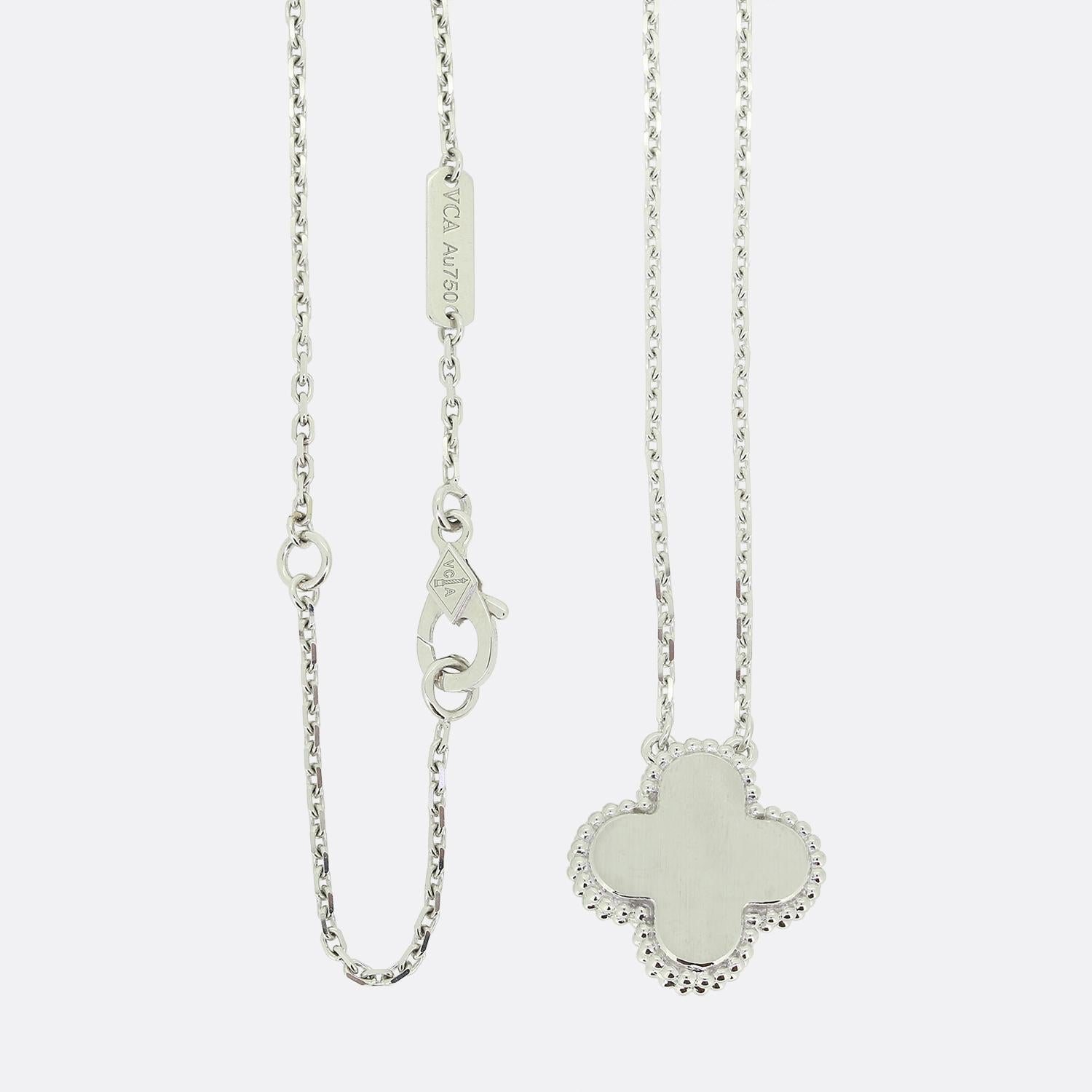 Van Cleef & Apels Alhambra Rose Guilloche Necklace In Good Condition In London, GB