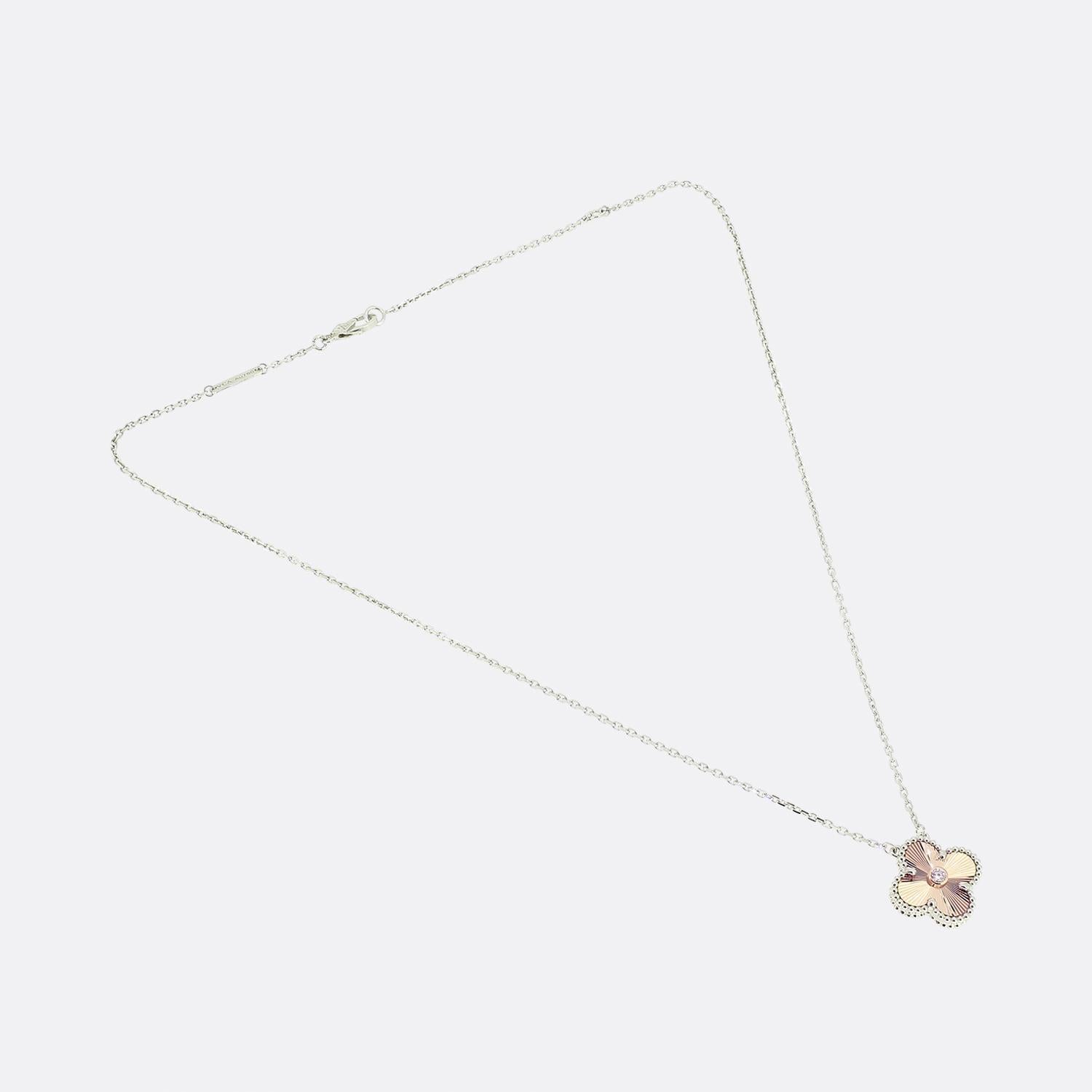 Women's or Men's Van Cleef & Apels Alhambra Rose Guilloche Necklace