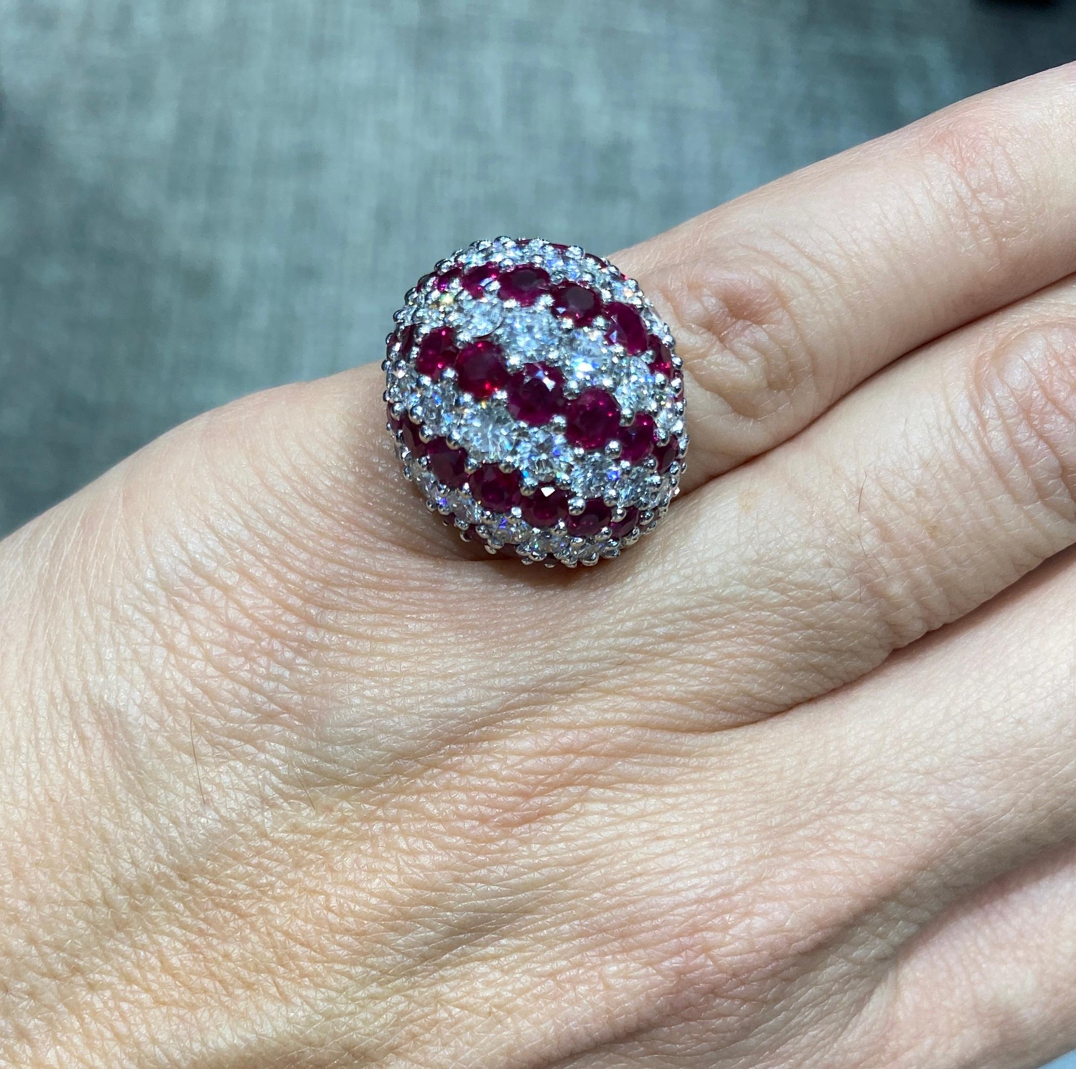 Van Cleef & Appels 1970er Diamant- und Rubinbombenring (Zeitgenössisch)