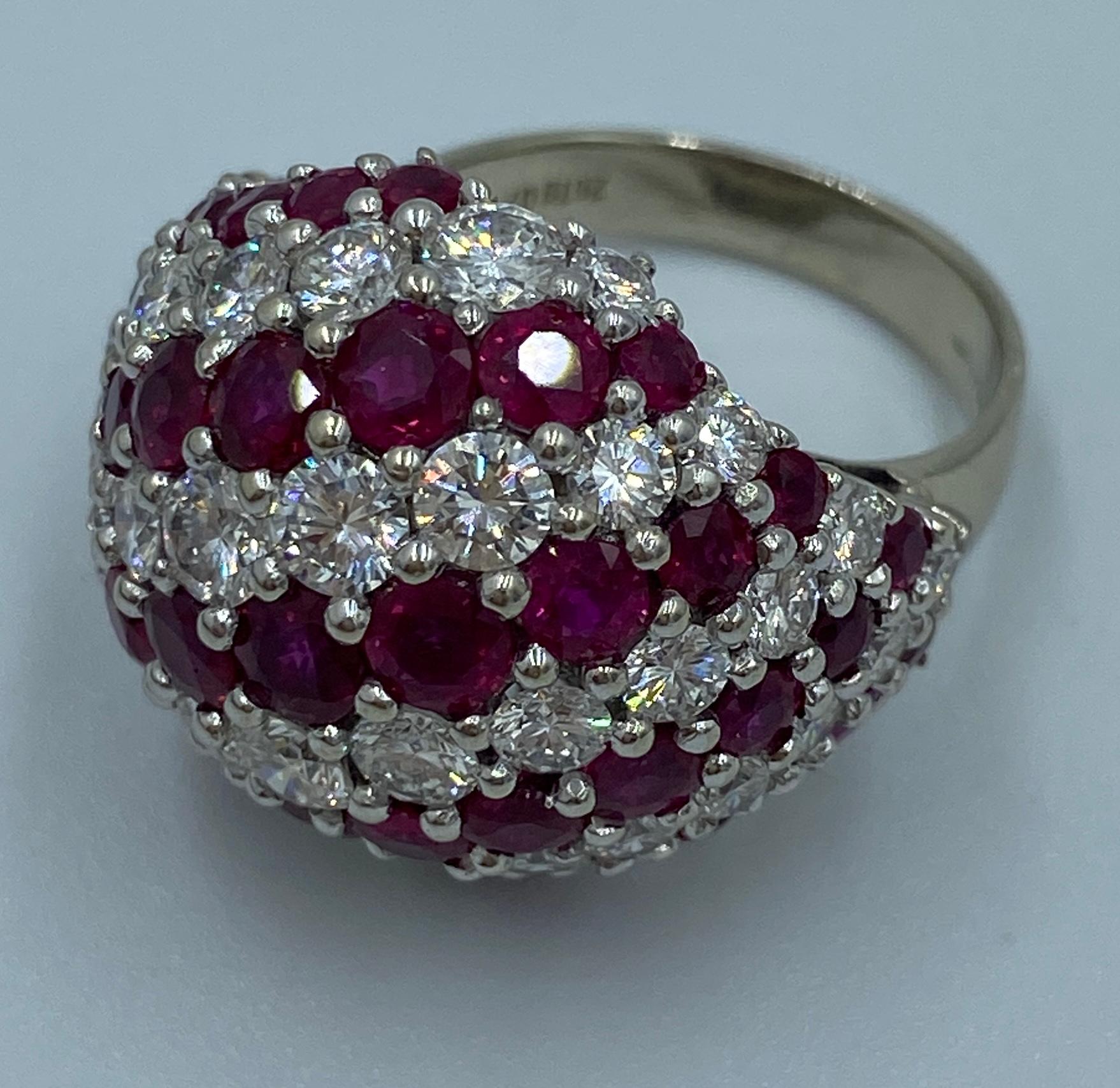 Van Cleef & Appels 1970er Diamant- und Rubinbombenring für Damen oder Herren
