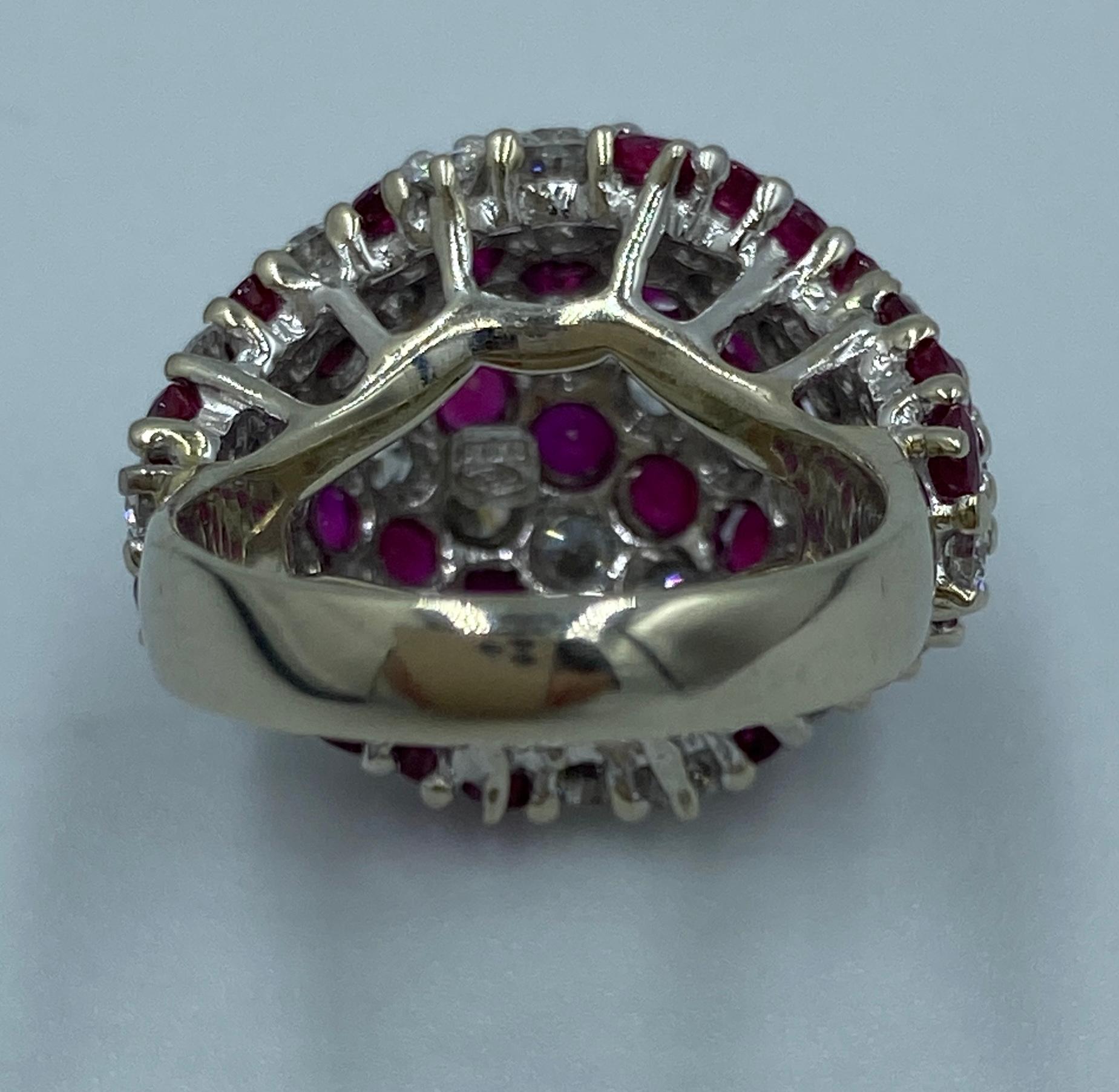 Van Cleef & Appels 1970er Diamant- und Rubinbombenring 1