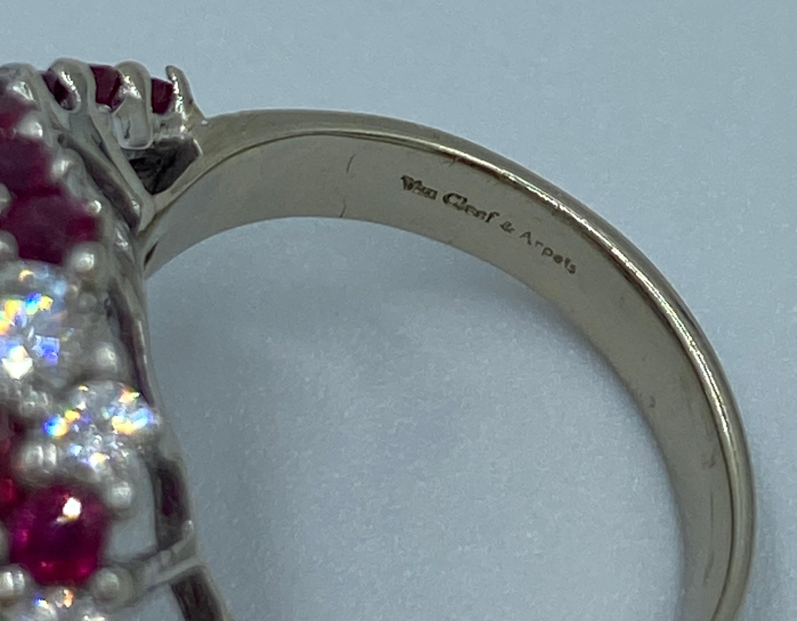 Van Cleef & Appels 1970er Diamant- und Rubinbombenring 2