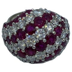 Van Cleef & Appels 1970s diamond and ruby bombe ring
