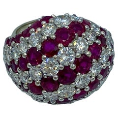 Van Cleef & Appels 1970s diamond and ruby bombe ring