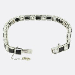 Van Cleef & Aprels Art Deco Onyx and Diamond Line Bracelet
