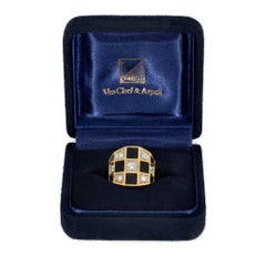 Van Cleef & Arpels Diamond Onyx Checkerboard Ring, Circa 1975