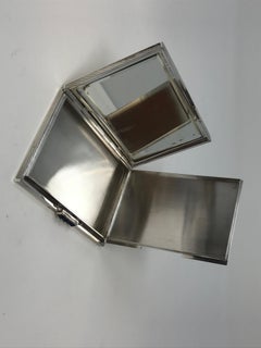 Van Cleef & Arpel Art Deco Sterling Silver & Sapphires Compact
