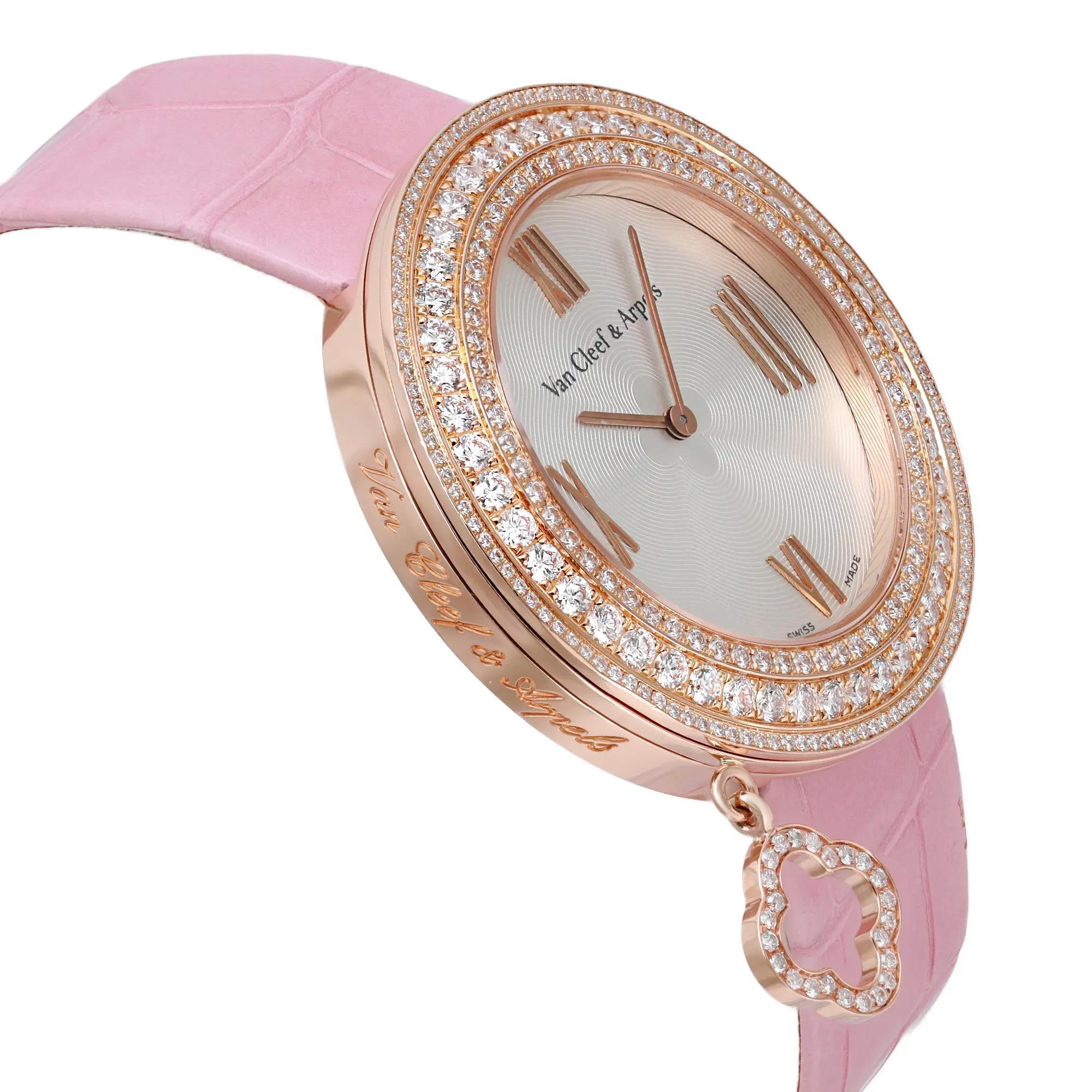 Pre-owned in excellent condition. The watch was never worn. It is a new old stock watch. There are minor glue stains on the band due to store handling. No box and papers.

Van Cleef & Arpels Charm Wristwatch Specifications
Brand & Model