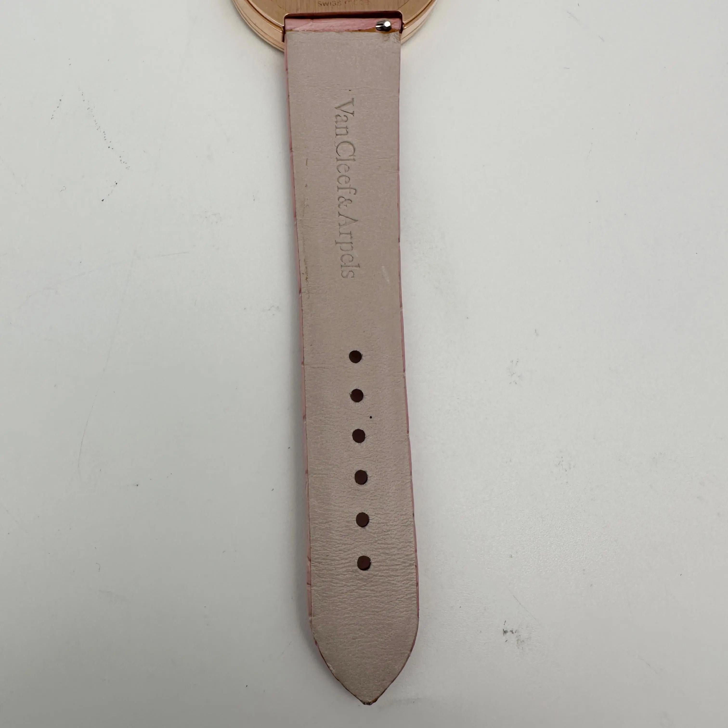Van Cleef & Arpel Charm 38mm 18K Rose Gold Diamond Silver Dial Watch VCARM93600 For Sale 2