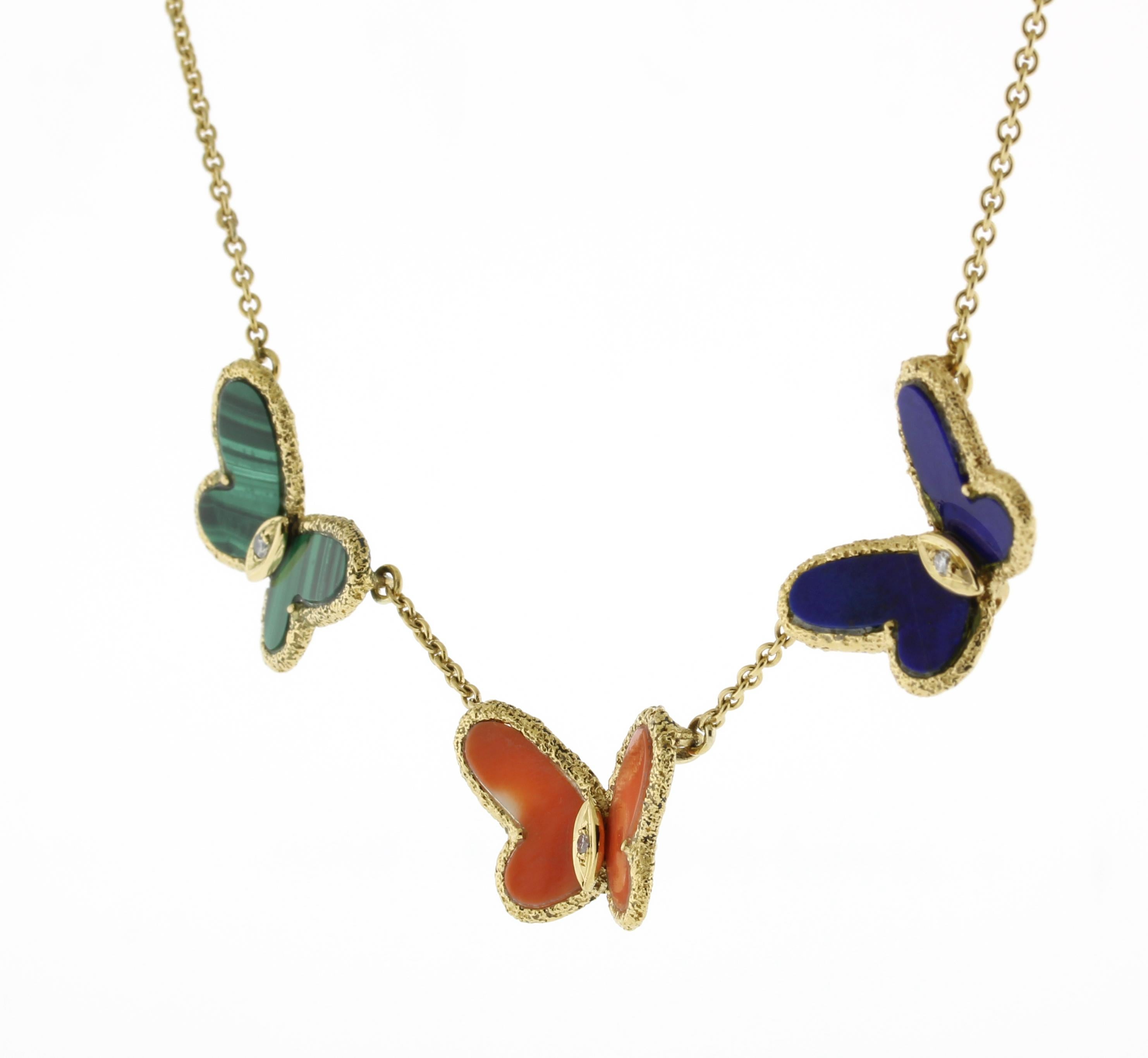 Uncut Van Cleef & Arpel Three Butterfly Necklace