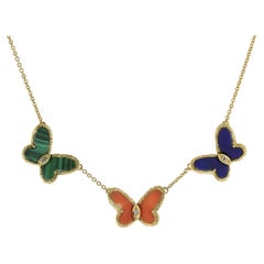 Used Van Cleef & Arpel Three Butterfly Necklace