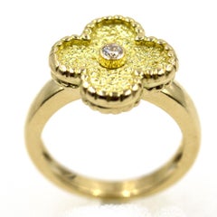Van Cleef & Arpel Vintage Alhambra Diamond 18 Karat Yellow Gold Ring