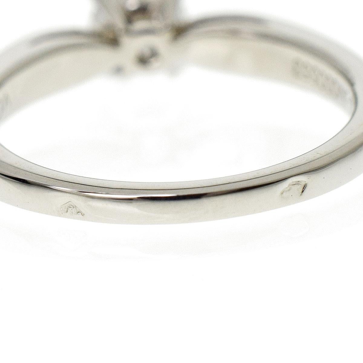 Round Cut Van Cleef & Arpels Bonheur Solitaire Diamond 0.43ct D-VVS2-Ex Platinum Ring For Sale