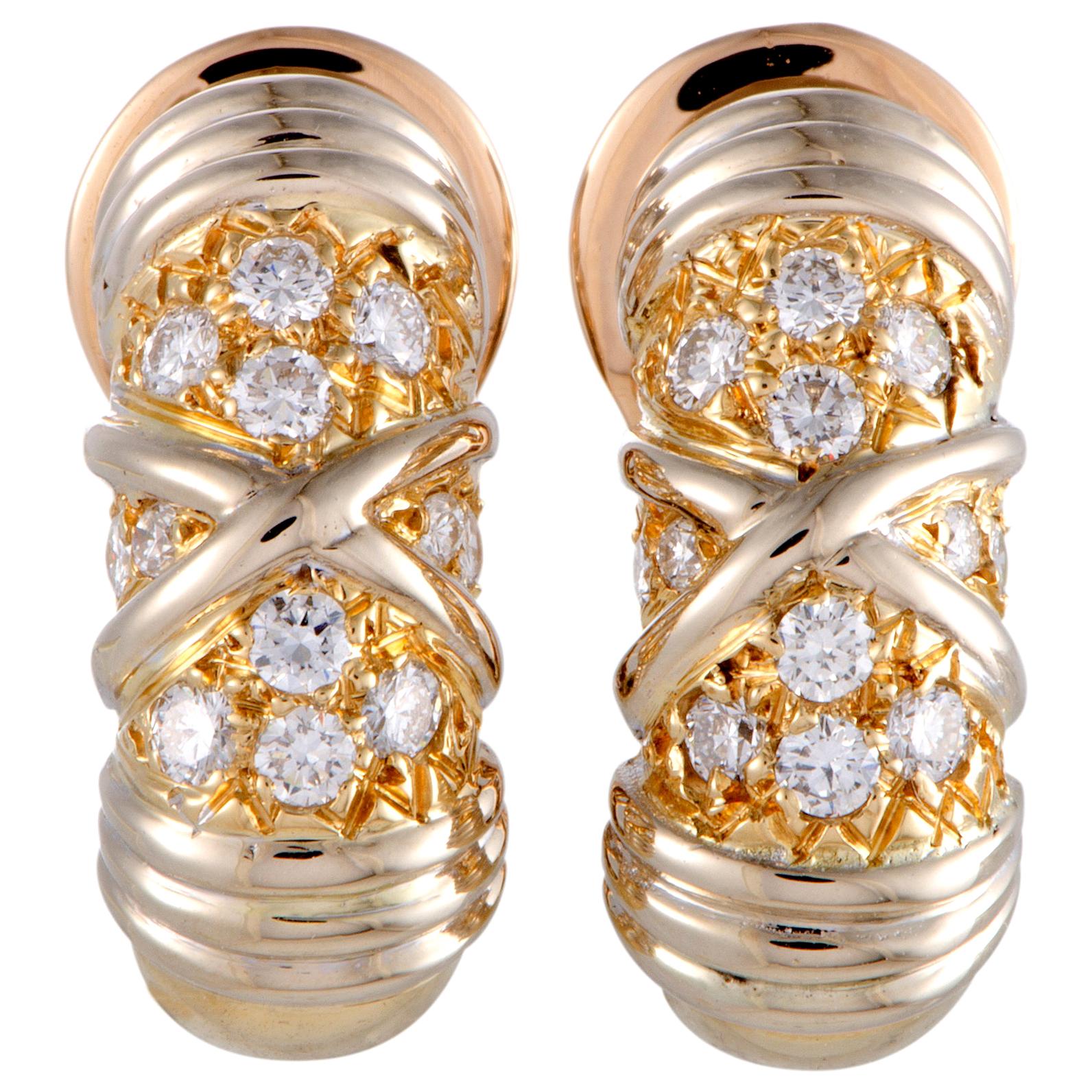 Van Cleef & Arpels 0.50 Carat Diamond and 18 Karat Yellow Gold Clip-On Earrings