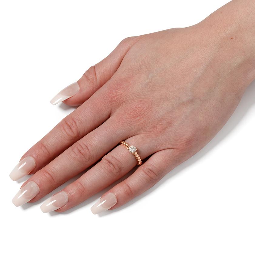 Van Cleef & Arpels Bague solitaire à diamant perlé de 0,51ct Pour femmes en vente