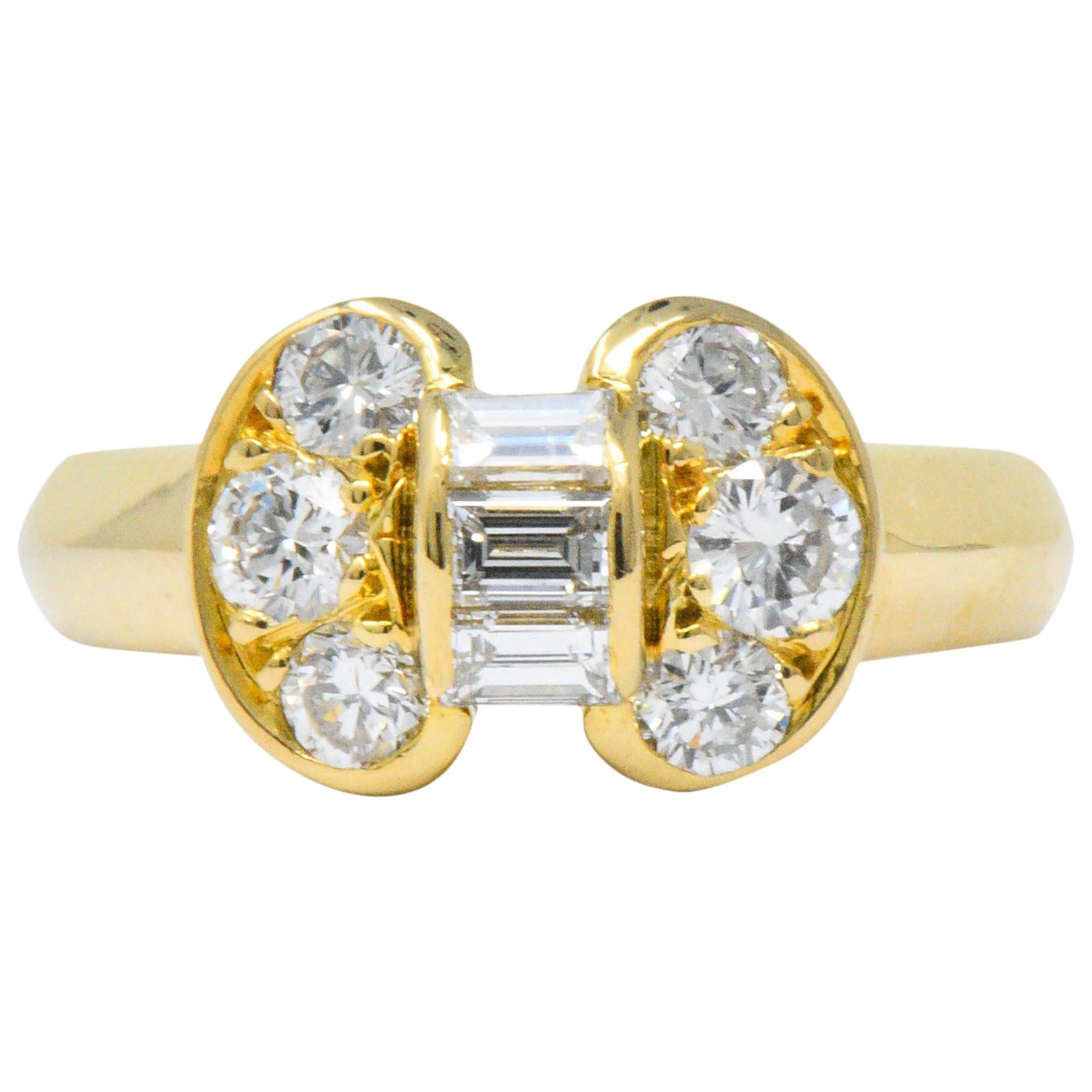 Van Cleef & Arpels 0.60 Carat Diamond 18 Karat Yellow Gold Bow Ring