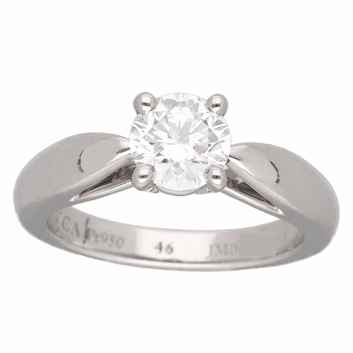 Brand:Van Cleef&Arpels
Name:Bonheur Solitaire Ring
Material:1P diamond (D0.71ct E-VVS2-3Ex), Pt950 Platinum
Weight:6.3g（Approx)
Ring size:British & Australian:G 1/2  /   US & Canada:3 3/4 /  French & Russian:46 /  German:14.7 /  Japanese:  6 /Swiss: