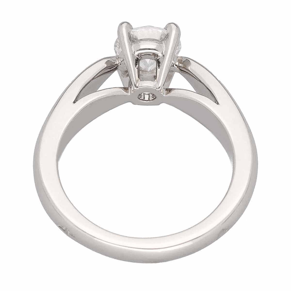 Van Cleef & Arpels 0,71 Karat Diamant Platin Bonheur Solitär Ring (Rundschliff) im Angebot