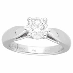 Van Cleef & Arpels Bonheur Diamond 0.71ct E-VVS2-3Ex Platinum Ring US 3 3/4