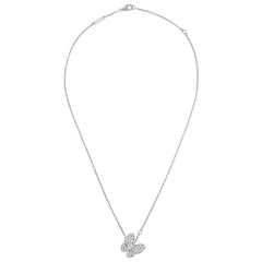 Van Cleef & Arpels 0.88ct Round and Marquise-Cut Diamond Two Butterfly Pendant