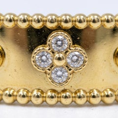 Van Cleef & Arpels Diamond Clover Yellow Gold Bangle Bracelet