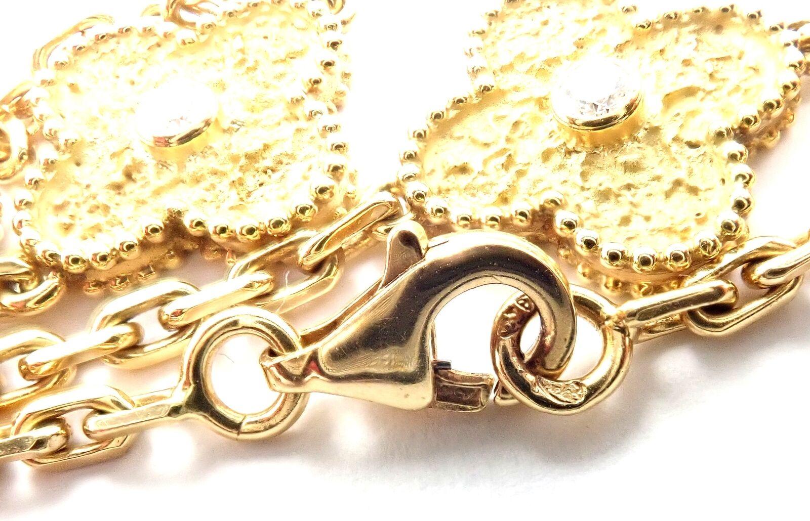Van Cleef & Arpels 10 Motif Diamond Vintage Alhambra Yellow Gold Necklace 1