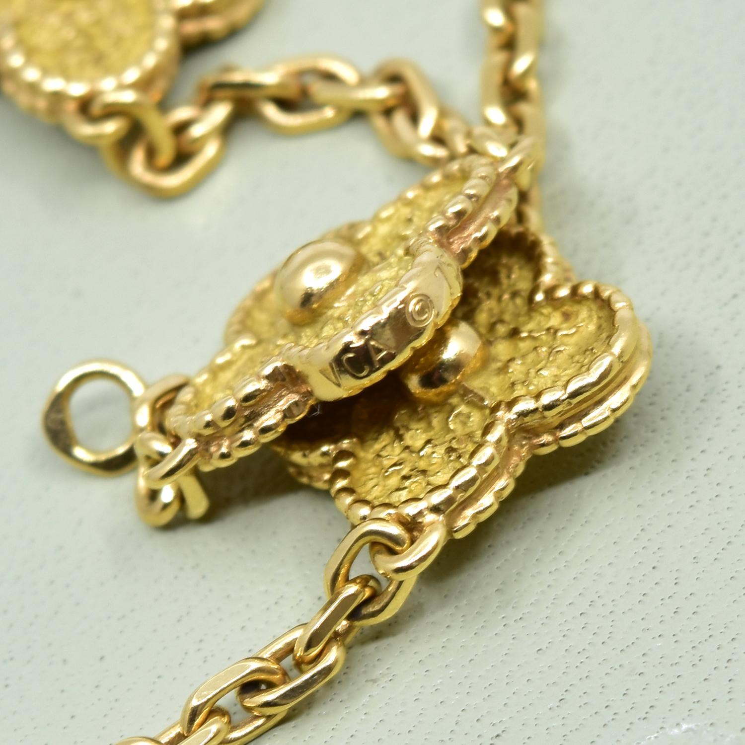 van cleef gold motif necklace