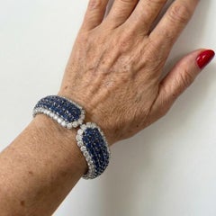 Van Cleef & Arpels 105 Carat Sapphire Diamond Platinum Bracelet