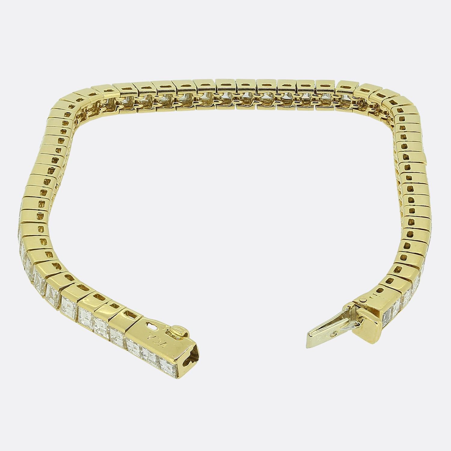 Taille carrée Van Cleef & Arpels Bracelet ligne de diamants de 11.00 carats