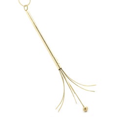 Van Cleef & Arpels 14 Karat Yellow Gold Champagne Stir Stick & Box Chain