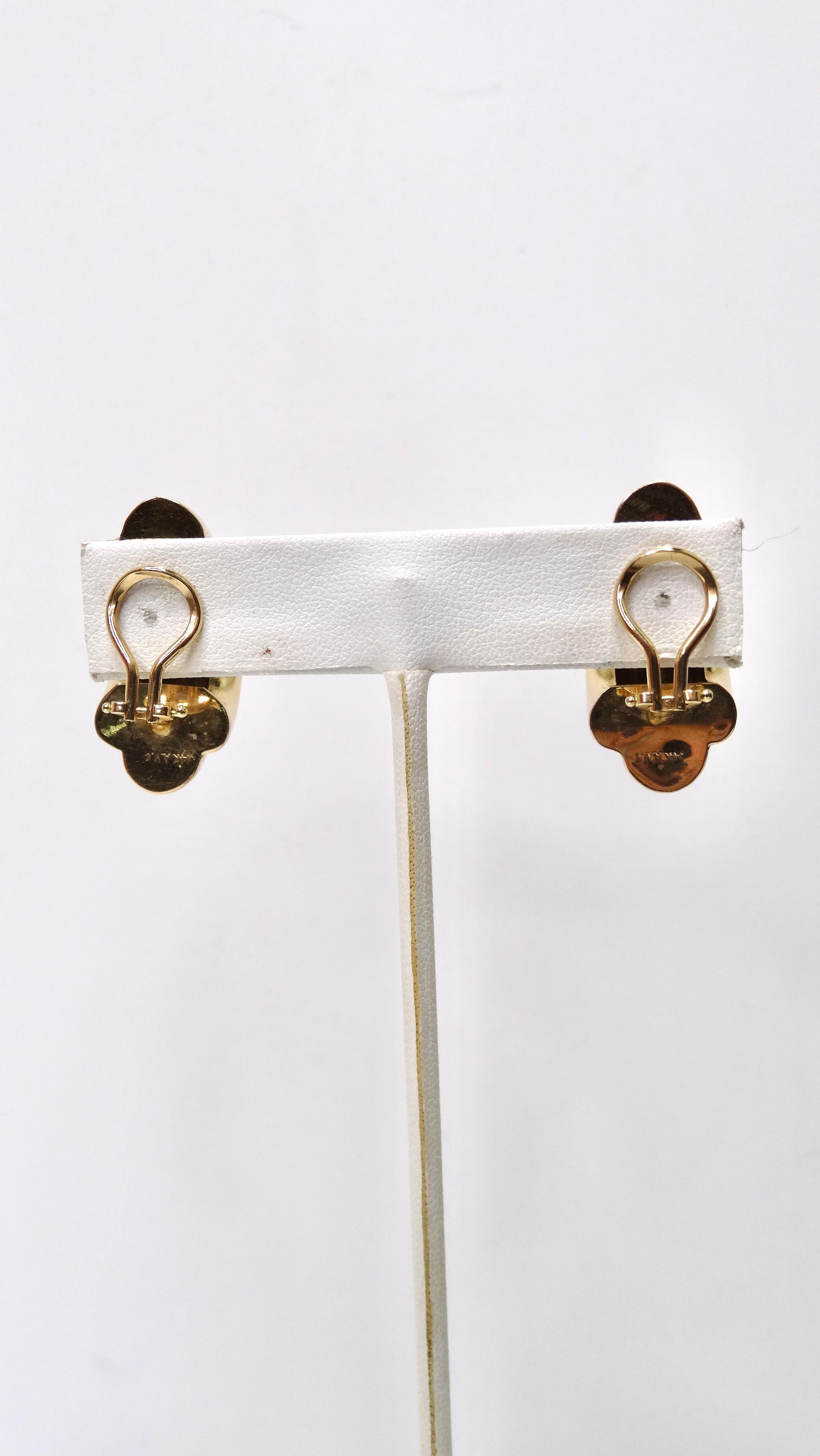 Van Cleef & Arpels 14k Gold Chunky Hoop Earrings In Excellent Condition In Scottsdale, AZ