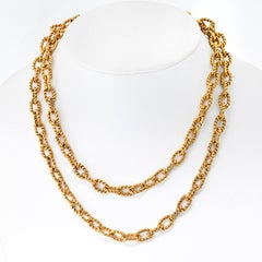 Van Cleef & Arpels 14K Yellow Gold 34 Inches Vintage Chain Necklace
