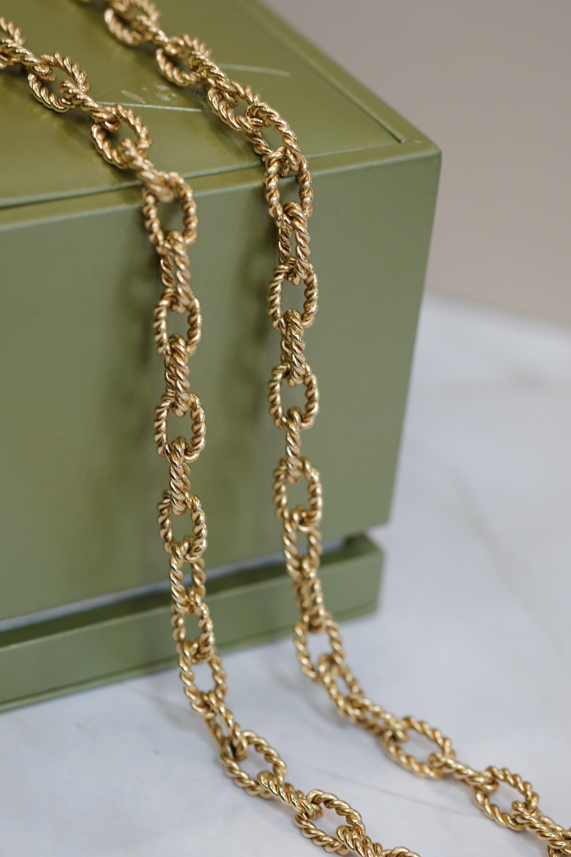 Van Cleef & Arpels, collier vintage en or jaune 14 carats, 34 pouces en vente 1