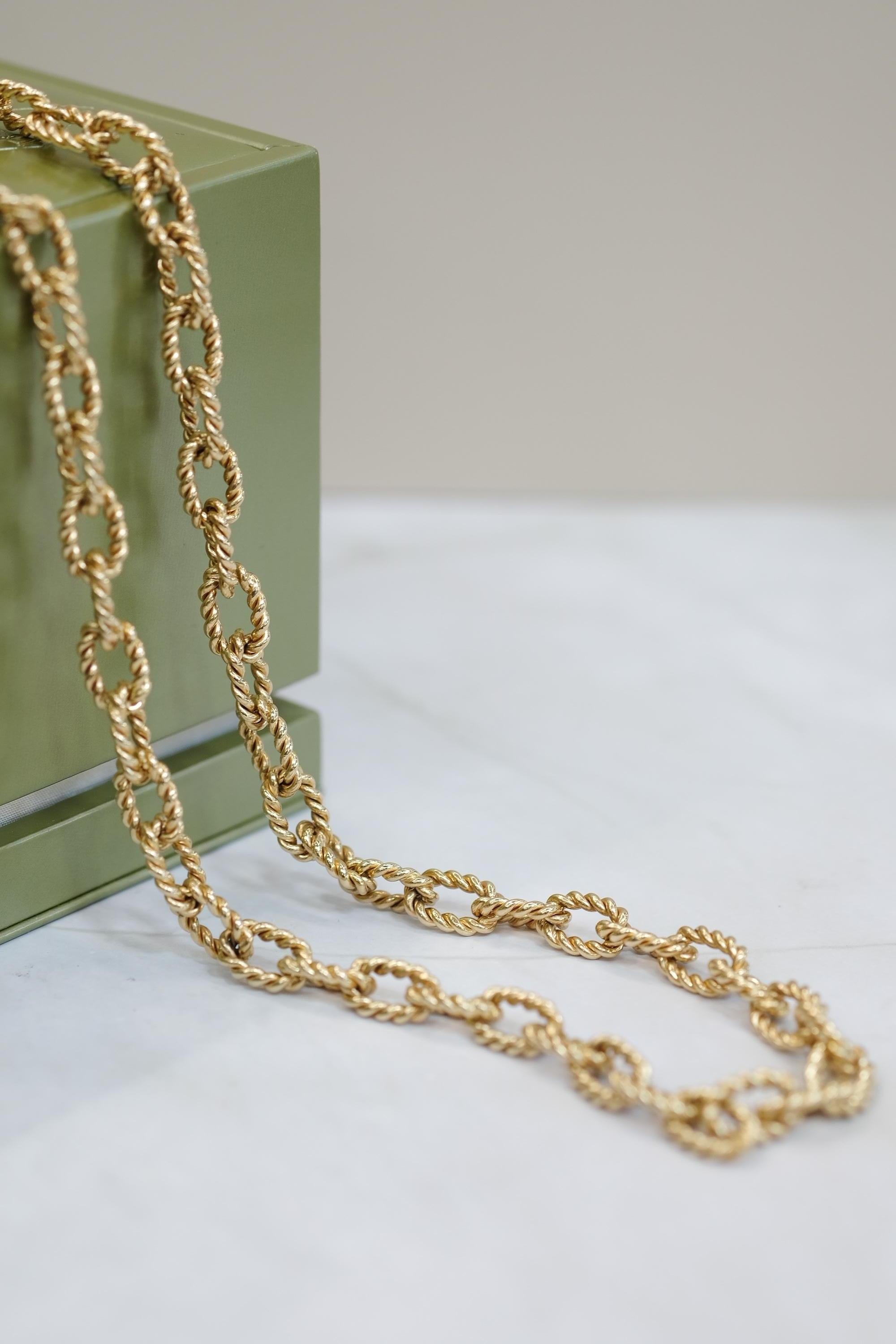 Van Cleef & Arpels, collier vintage en or jaune 14 carats, 34 pouces en vente 2