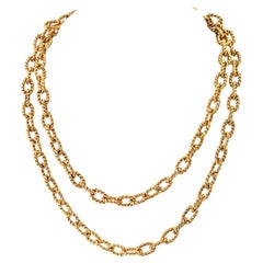 Van Cleef & Arpels, collier vintage en or jaune 14 carats, 34 pouces