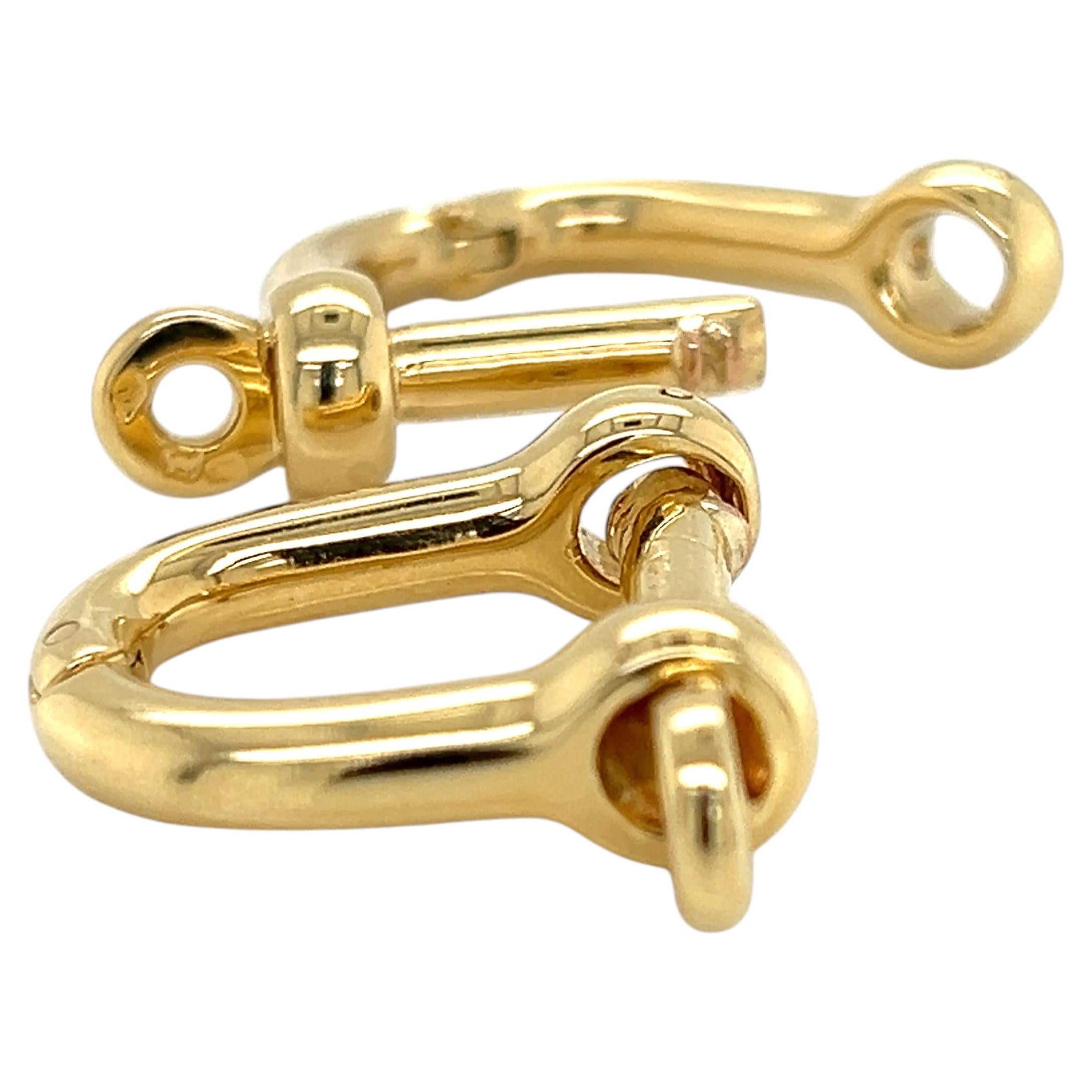 Van Cleef & Arpels 14k Yellow Gold Oval Hoop Cufflinks w/Paper For Sale