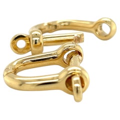 Van Cleef & Arpels 14k Yellow Gold Oval Hoop Cufflinks w/Paper