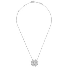 Van Cleef & Arpels 1.56ct Cosmos Medium Model Clip Pendant Necklace 18K Gold