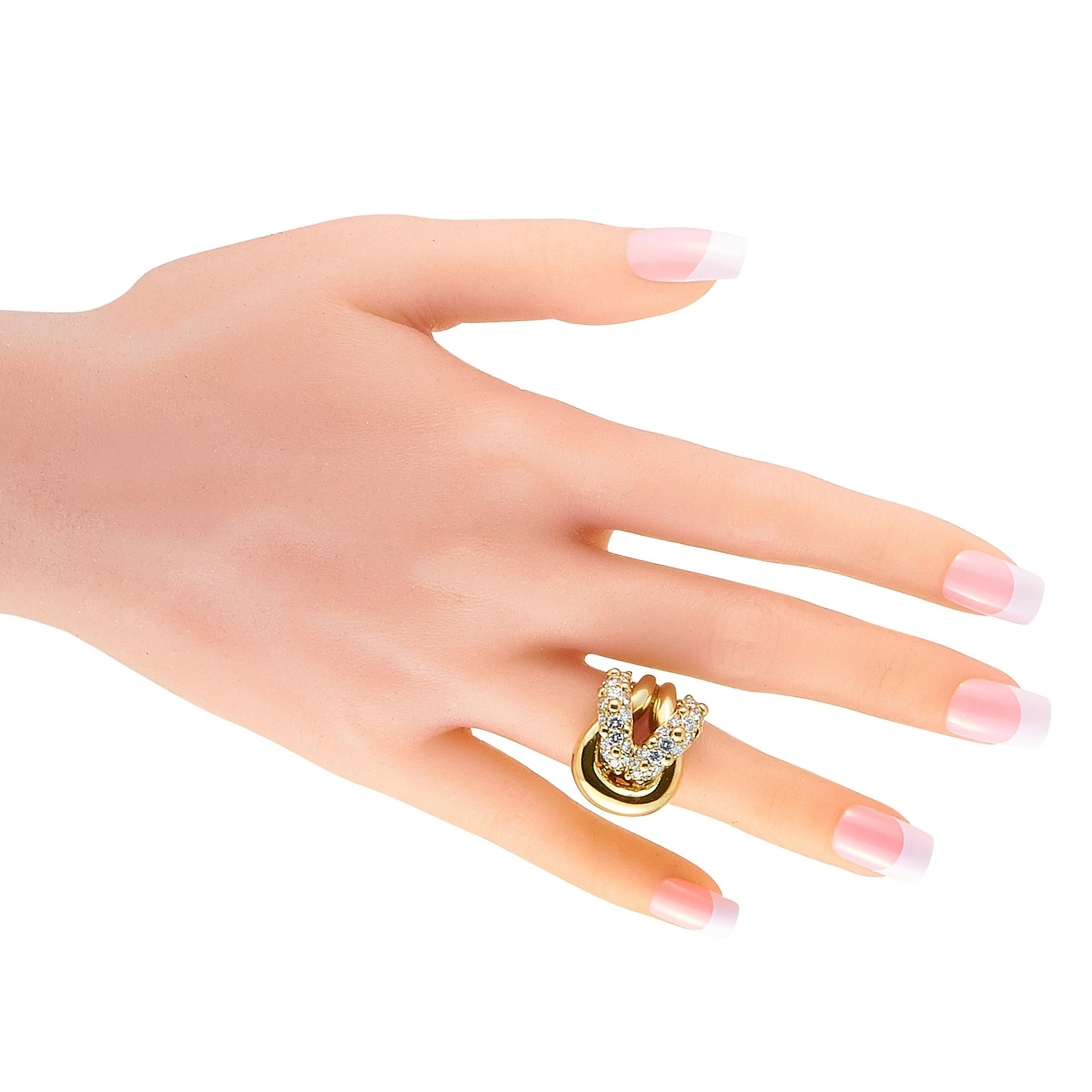 Women's Van Cleef & Arpels 1.70 Carat Diamond Yellow Gold Ring
