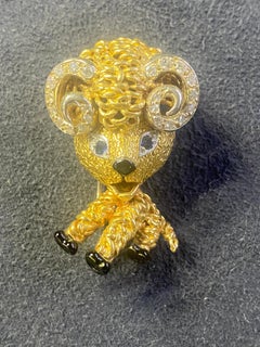 Van Cleef & Arpels 18 carat gold ram brooch