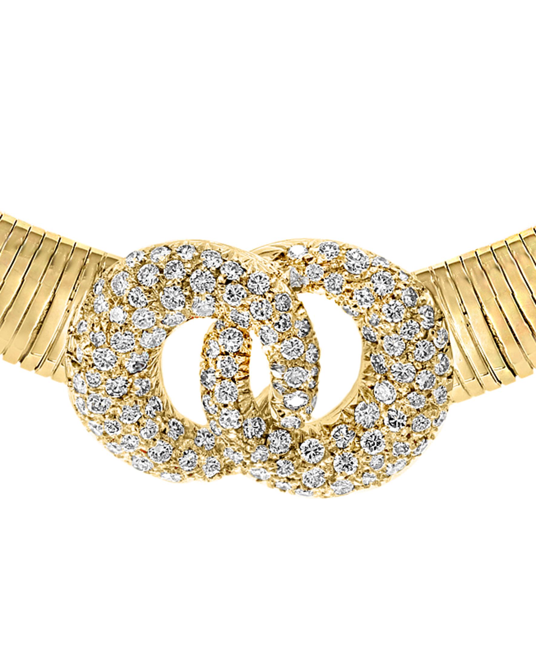 Van Cleef & Arpels Halskette mit Halsband/Halskette aus 18 Karat Gelbgold und 6 Karat Diamanten (Rundschliff) im Angebot