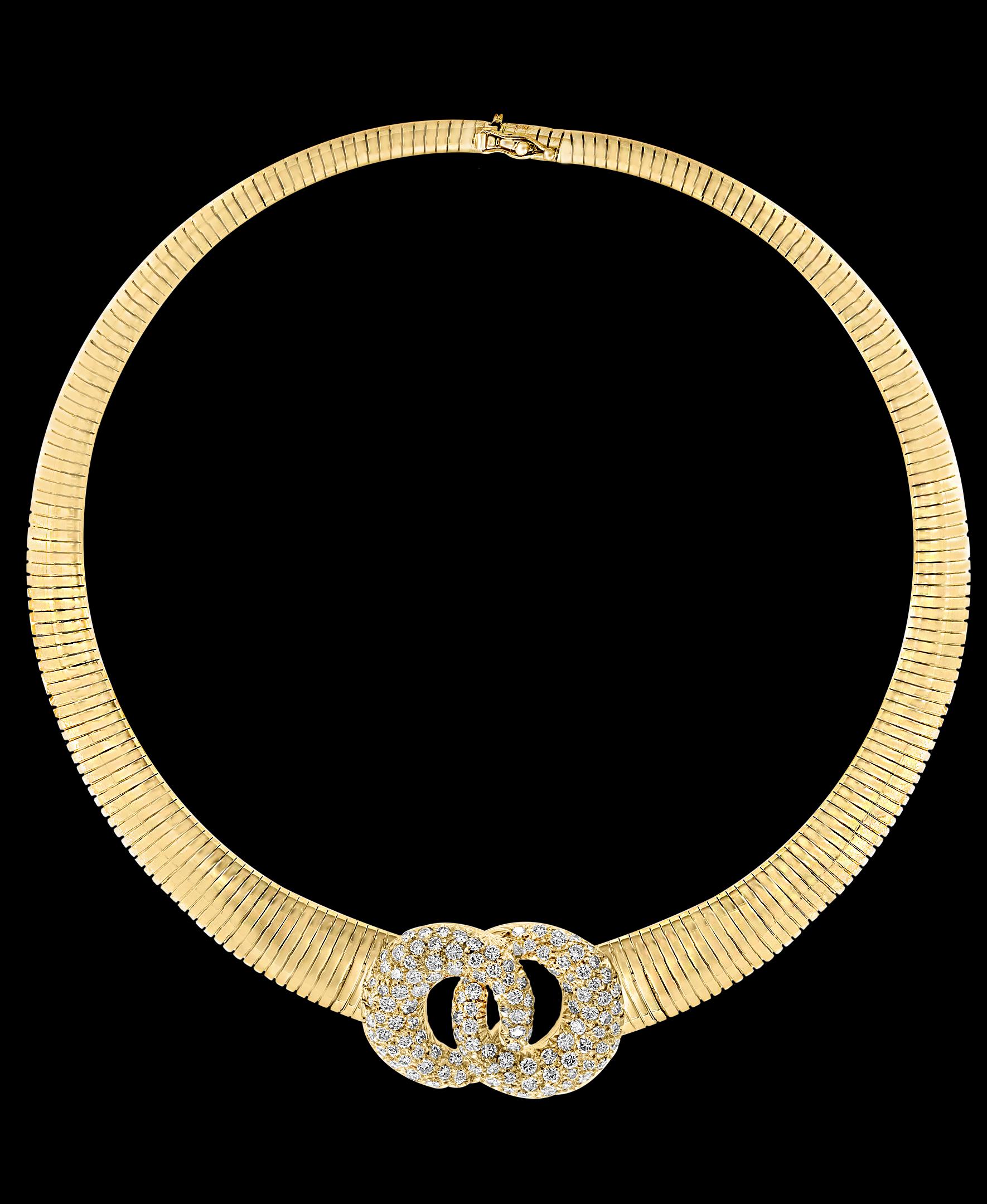 Van Cleef & Arpels Halskette mit Halsband/Halskette aus 18 Karat Gelbgold und 6 Karat Diamanten Damen im Angebot