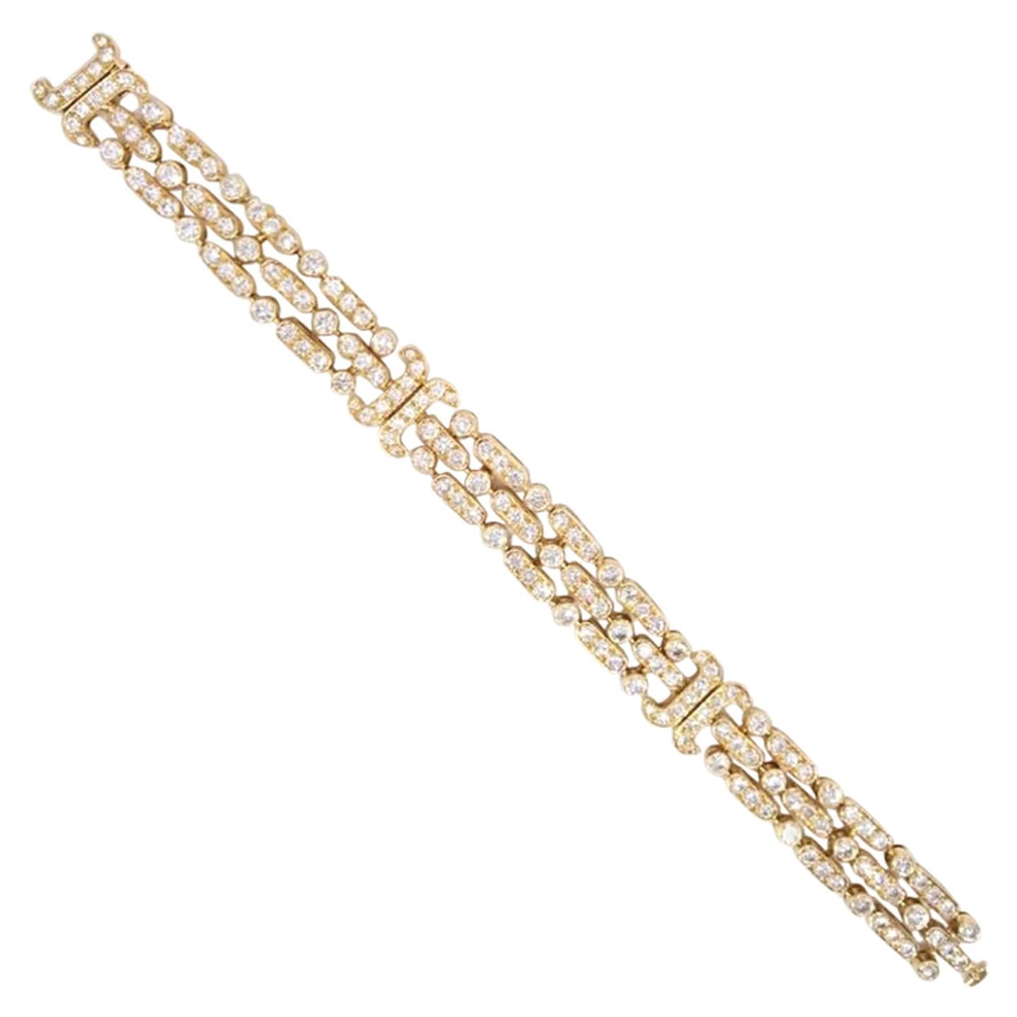 Van Cleef & Arpels 18 Karat Gold and Diamond Bracelet, Signed and Numbered For Sale