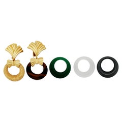 Van Cleef & Arpels 18 Karat Gold Interchangeable Door Knocker Hoop Earrings