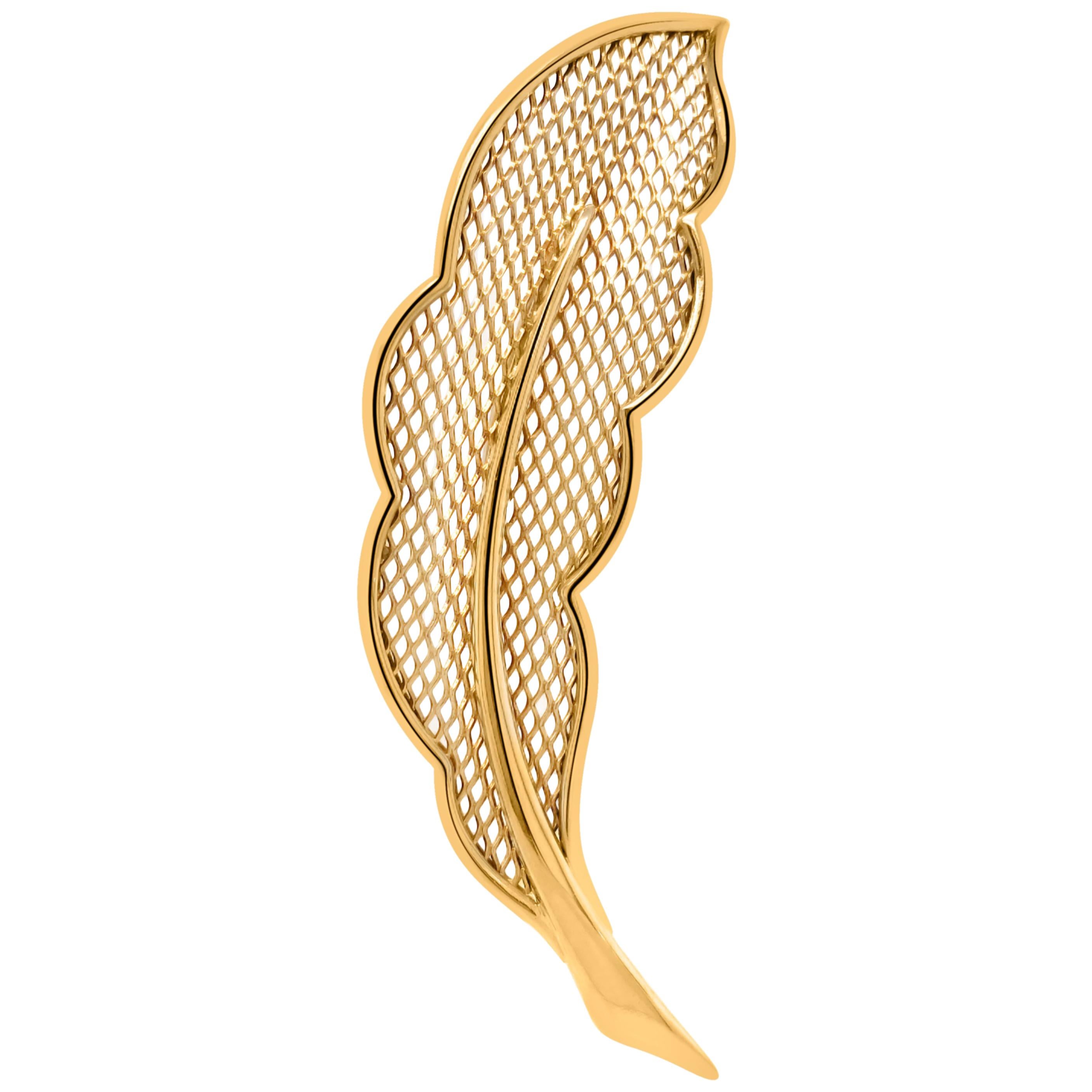 Van Cleef & Arpels 18 Karat Gold Leaf Brooch