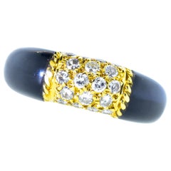 Van Cleef & Arpels 18 Karat Gold, Onyx and Diamond Ring
