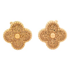 Van Cleef & Arpels 18 Karat Rose Gold Magic Alhambra Clip Earrings