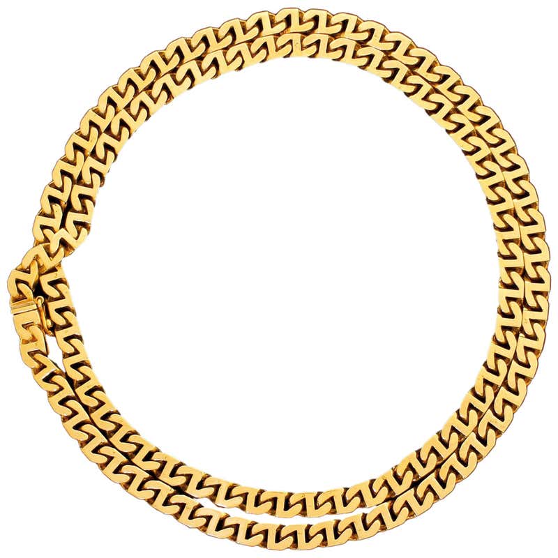 Van Cleef and Arpels 18 Karat Solid Gold Men's Anchor Link Necklace ...